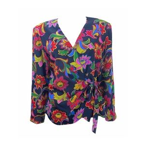 Vintage VTG Floral Blouse SZ XL